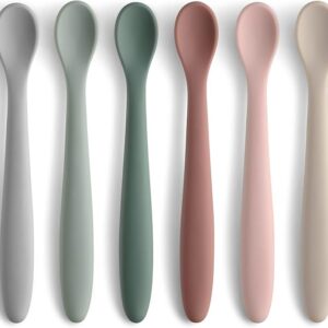 6-Piece Silicone Baby Feeding Spoons – Soft Tip Infant Training Spoons - Image 3