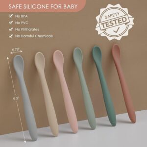 6-Piece Silicone Baby Feeding Spoons – Soft Tip Infant Training Spoons - Image 2