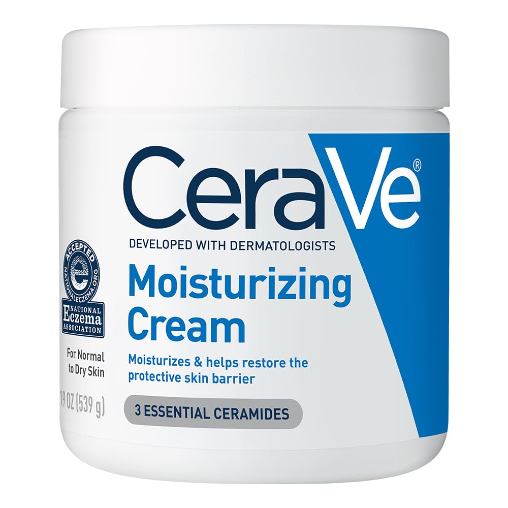 CeraVe Moisturizing Cream for Face & Body – 19 oz, Hydrating Cream with Ceramides & Hyaluronic Acid