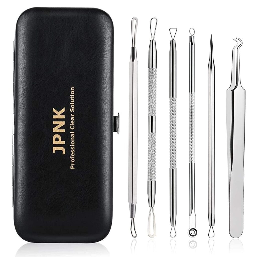 JPNK 6-Piece Blackhead & Comedone Extractor Kit with Storage Case