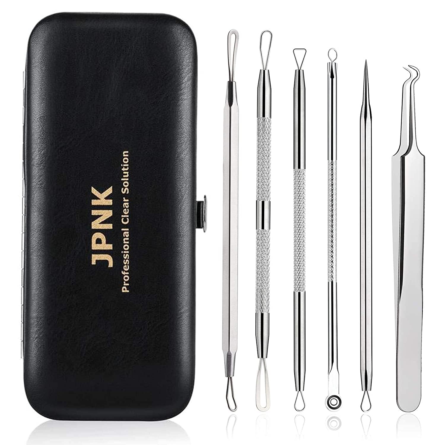 JPNK 6-Piece Blackhead & Comedone Extractor Kit with Storage Case - Image 1