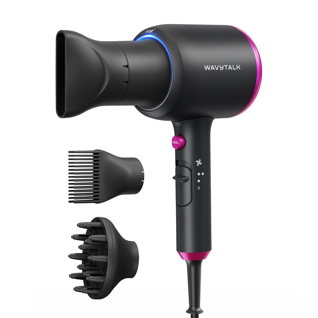 Wavytalk 1875W Ionic Hair Dryer with Ceramic Technology & 3 Styling Attachments