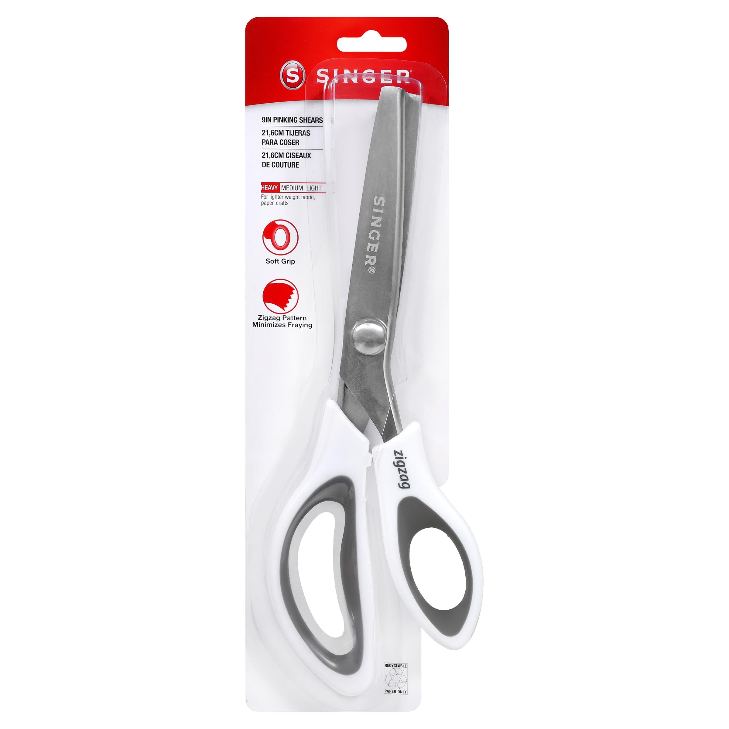 SINGER Pinking Shears, 8.5-Inch Stainless Steel Scissors, White - Image 9