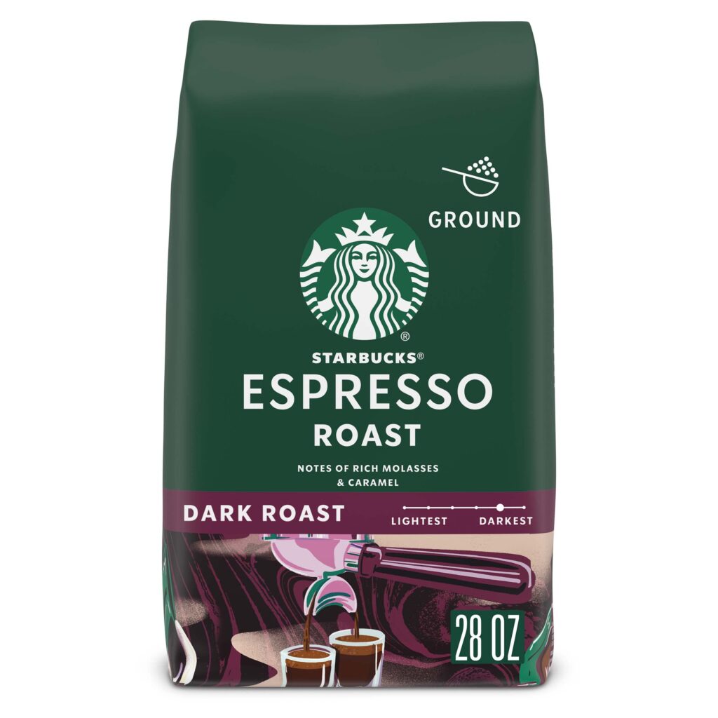 Starbucks Espresso Roast Ground Coffee – Dark Roast, 100% Arabica