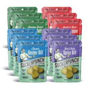 SuckerPunch Pickles 4-Flavor Variety Pack – 12 Single-Serve Pouches, 3.4 oz Each - Image 6