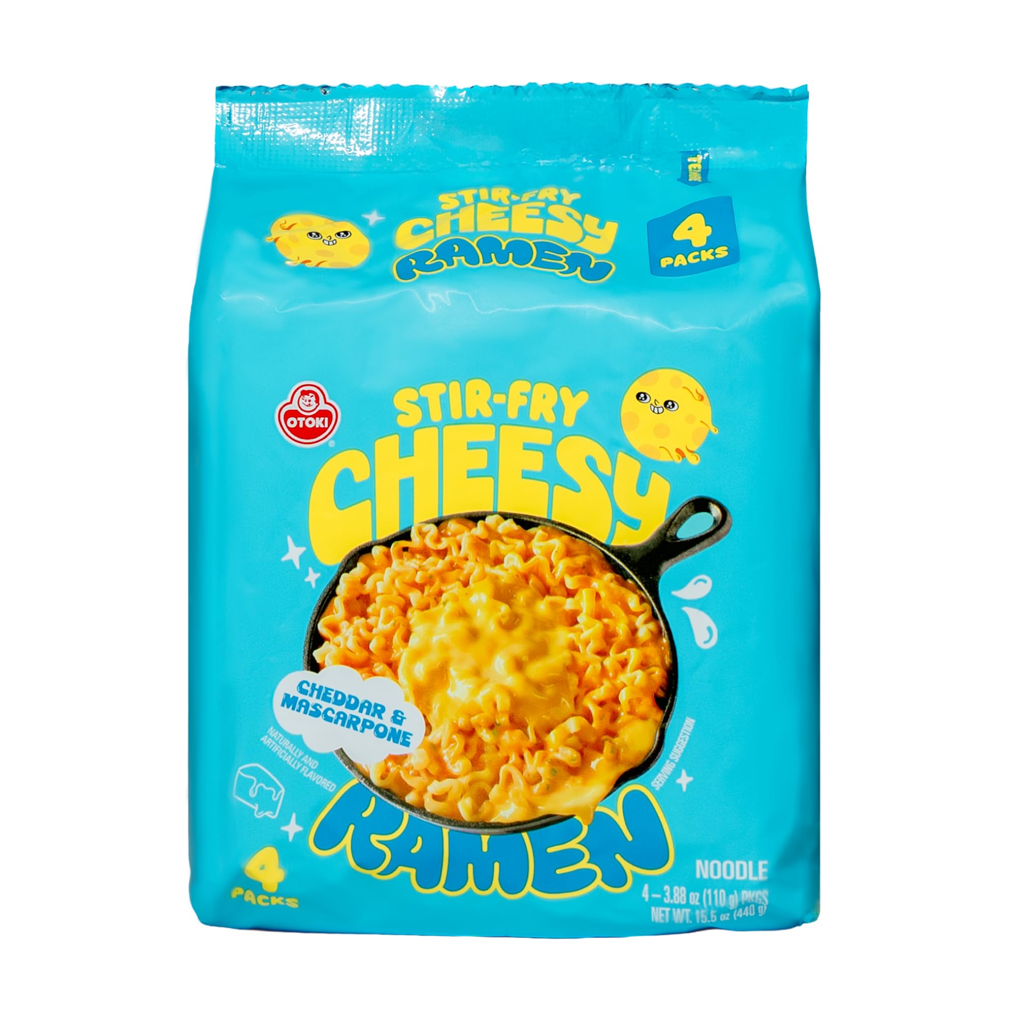 OTOKI Cheesy Ramen Cheddar & Mascarpone – Korean Stir-Fry Noodles, 3.88 oz (4-Pack) - Image 1