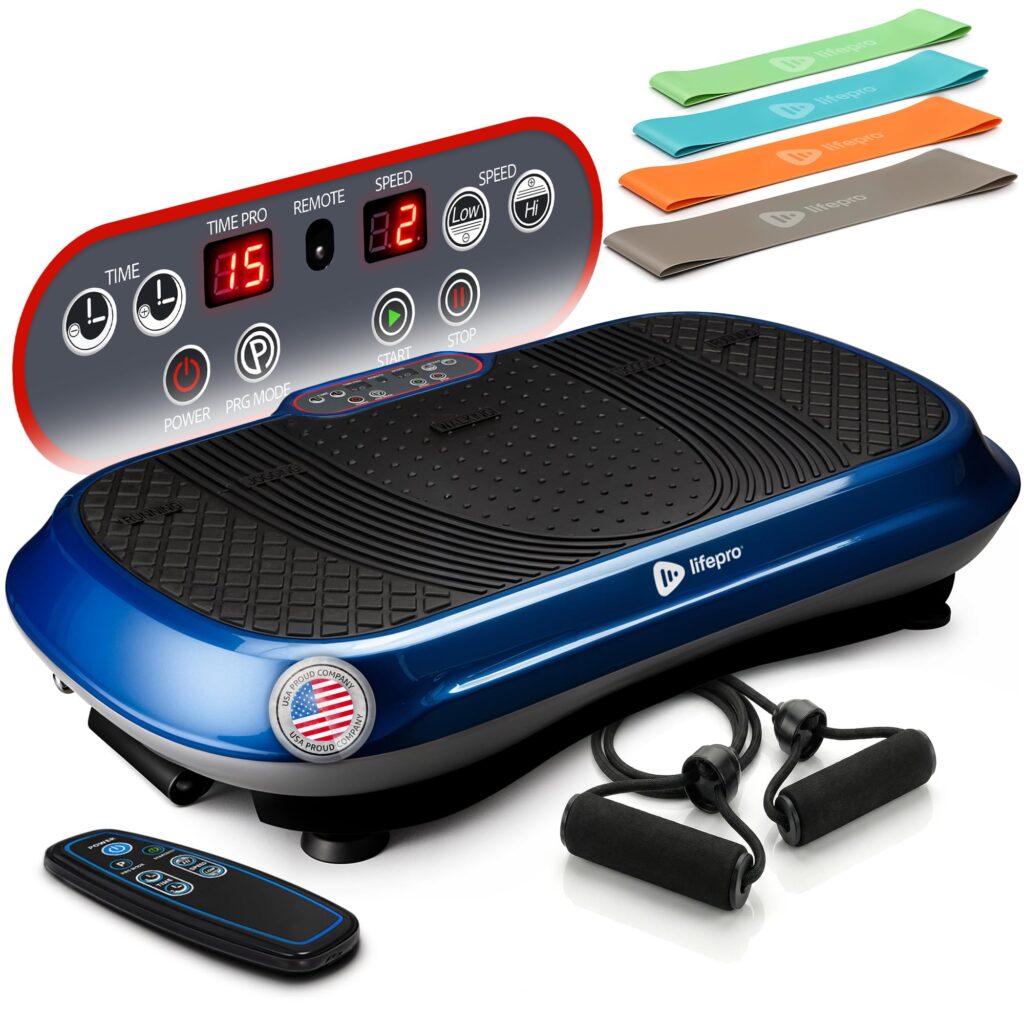 LifePro Waver Vibration Plate Exercise Machine – Full Body Workout Platform with Resistance Bands