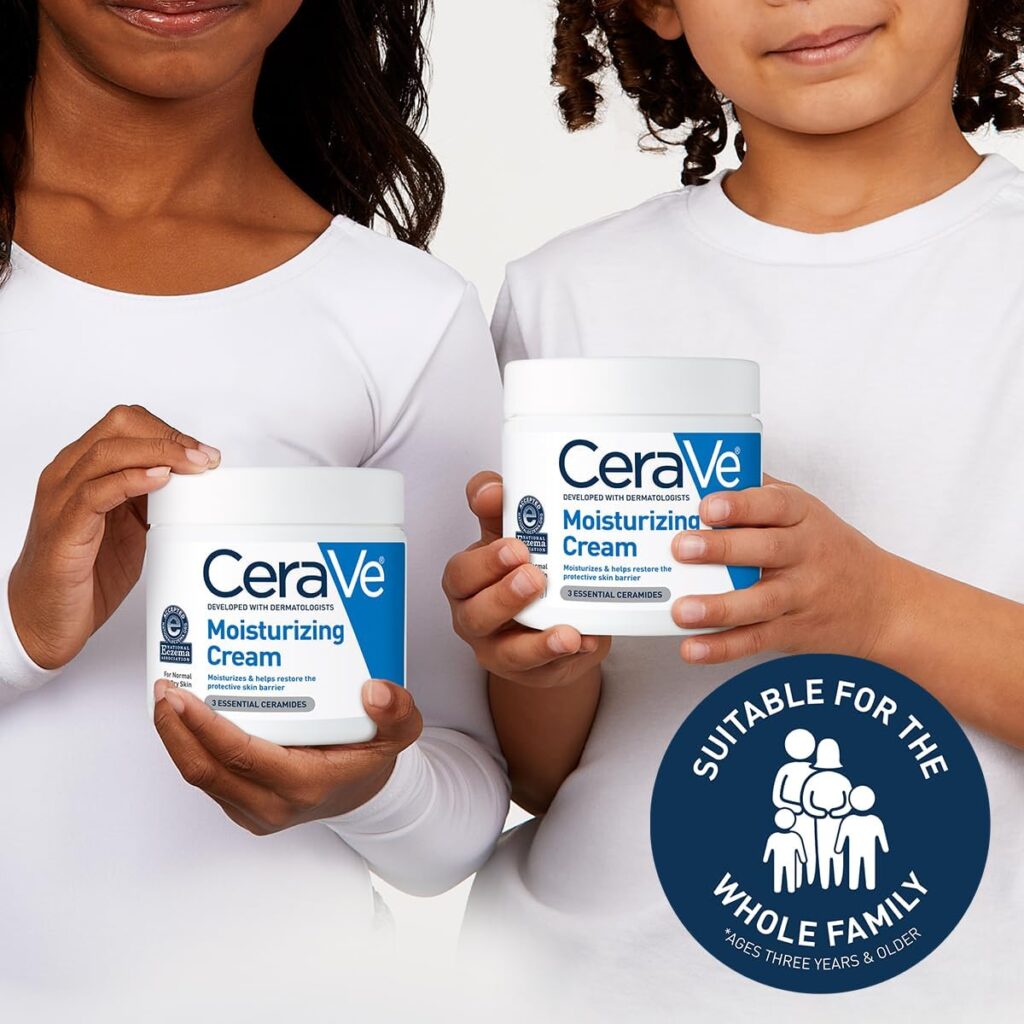 CeraVe Moisturizing Cream for Face & Body – 19 oz, Hydrating Cream with Ceramides & Hyaluronic Acid