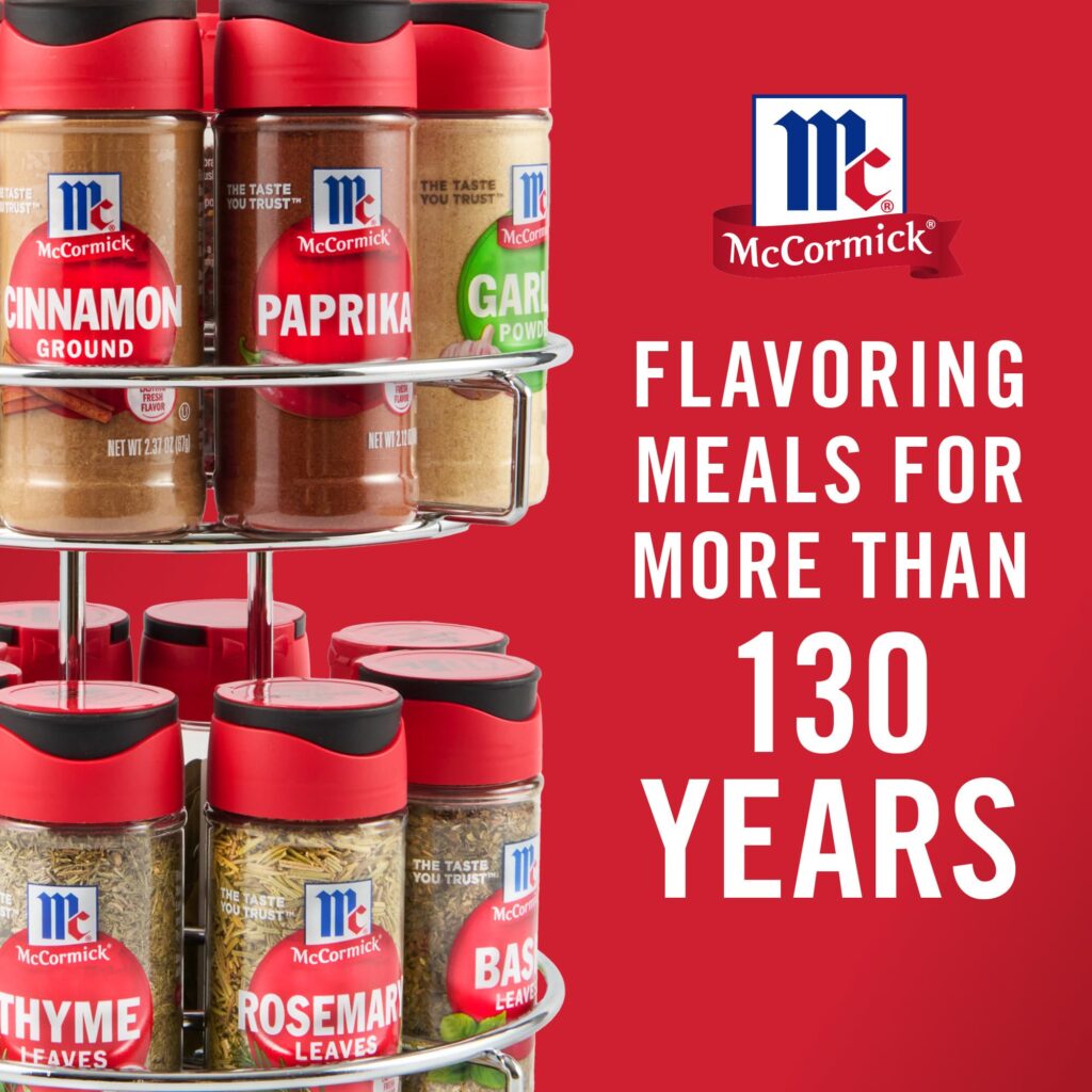 McCormick 24-Jar Spice Rack Organizer – Chrome Finish with 24 Popular Spices Included