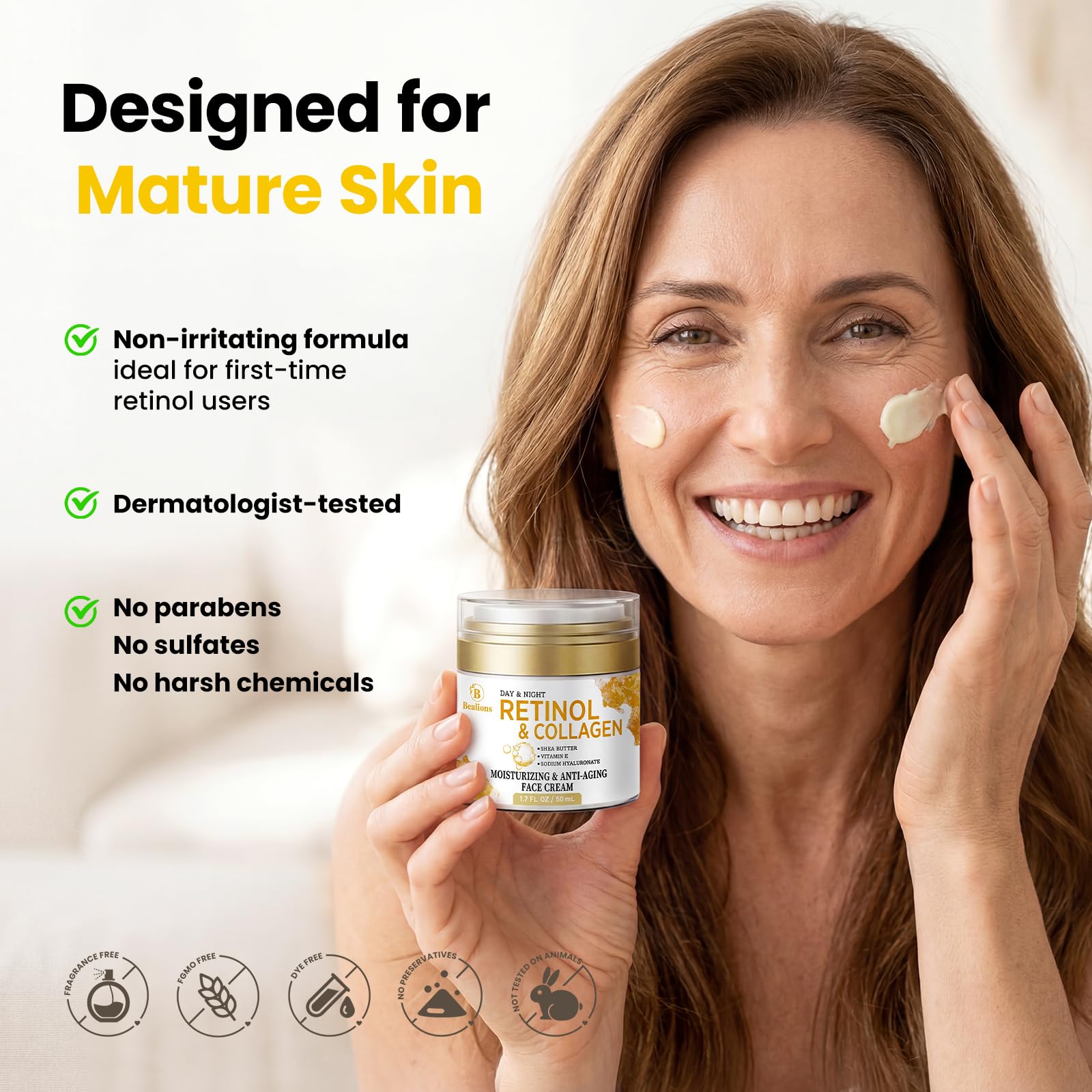 Retinol Face Cream with Collagen & Hyaluronic Acid – Anti-Aging Moisturizer - Image 6