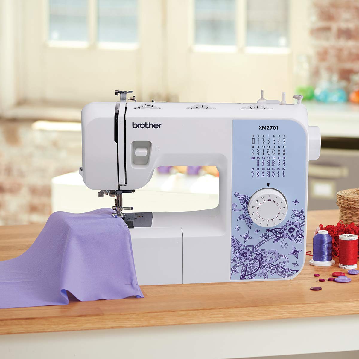 Brother XM2701 Lightweight Full-Featured Sewing Machine – 27 Stitches, 6 Sewing Feet & 1-Step Buttonhole - Image 1
