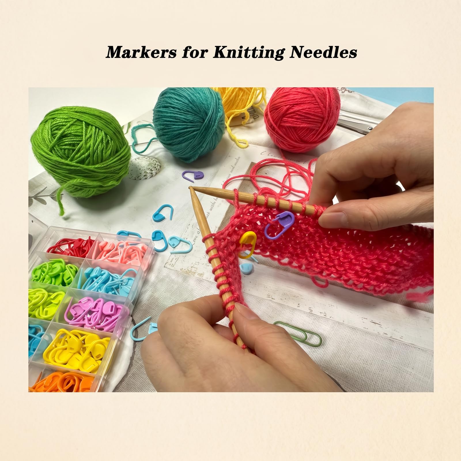 Meikeer 150PCS Locking Stitch Markers with Storage Box – 10 Colors - Image 6
