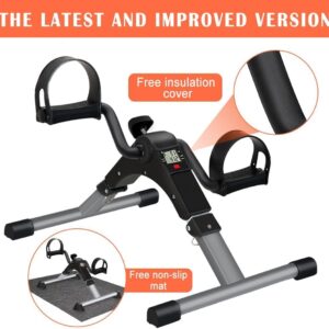 TABEKE Under Desk Pedal Exerciser – Foldable Mini Exercise Bike for Arm & Leg Workout with LCD Display - Image 1