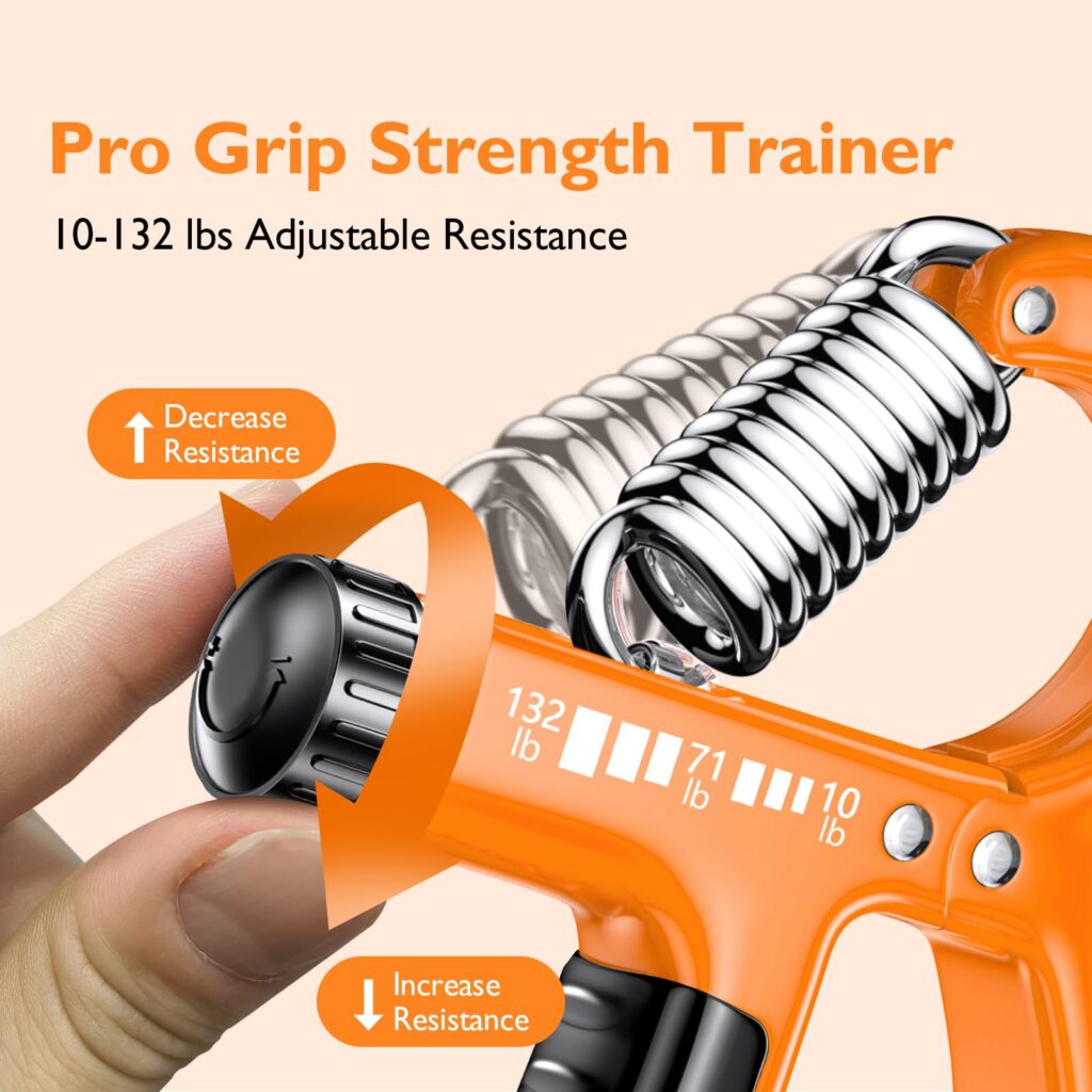 FitBeast Adjustable Hand Grip Strengthener – 10–132 lb Forearm & Wrist Trainer