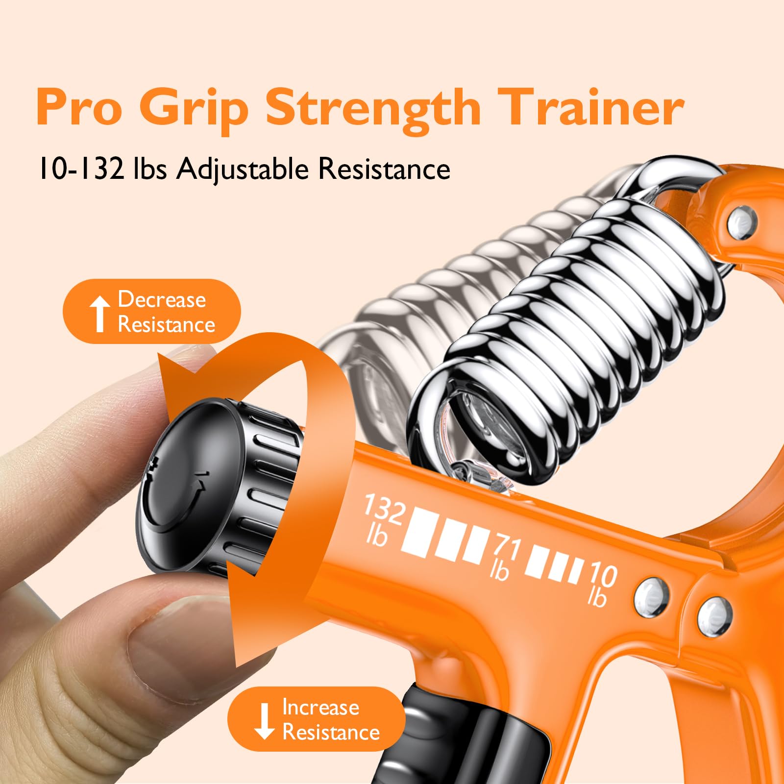 FitBeast Adjustable Hand Grip Strengthener – 10–132 lb Forearm & Wrist Trainer - Image 5