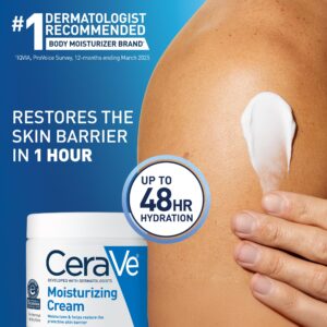 CeraVe Moisturizing Cream for Face & Body – 19 oz, Hydrating Cream with Ceramides & Hyaluronic Acid - Image 10