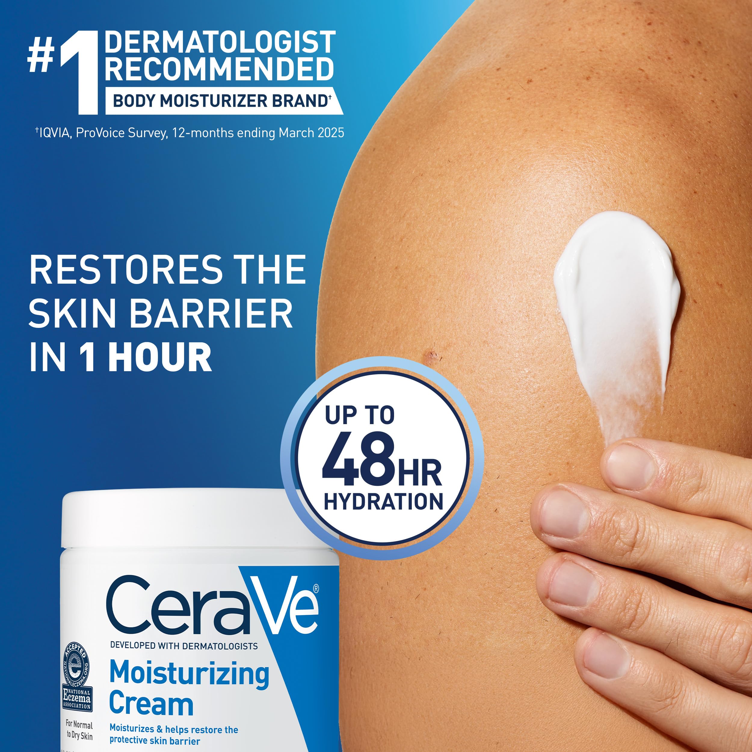 CeraVe Moisturizing Cream for Face & Body – 19 oz, Hydrating Cream with Ceramides & Hyaluronic Acid - Image 10