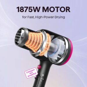 Wavytalk 1875W Ionic Hair Dryer with Ceramic Technology & 3 Styling Attachments - Image 7