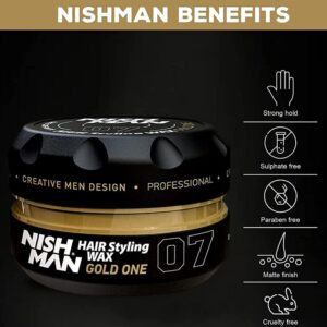 NISHMAN Hair Styling Wax – Professional Hair Styling & Strong Hold, 150 ml - Image 8