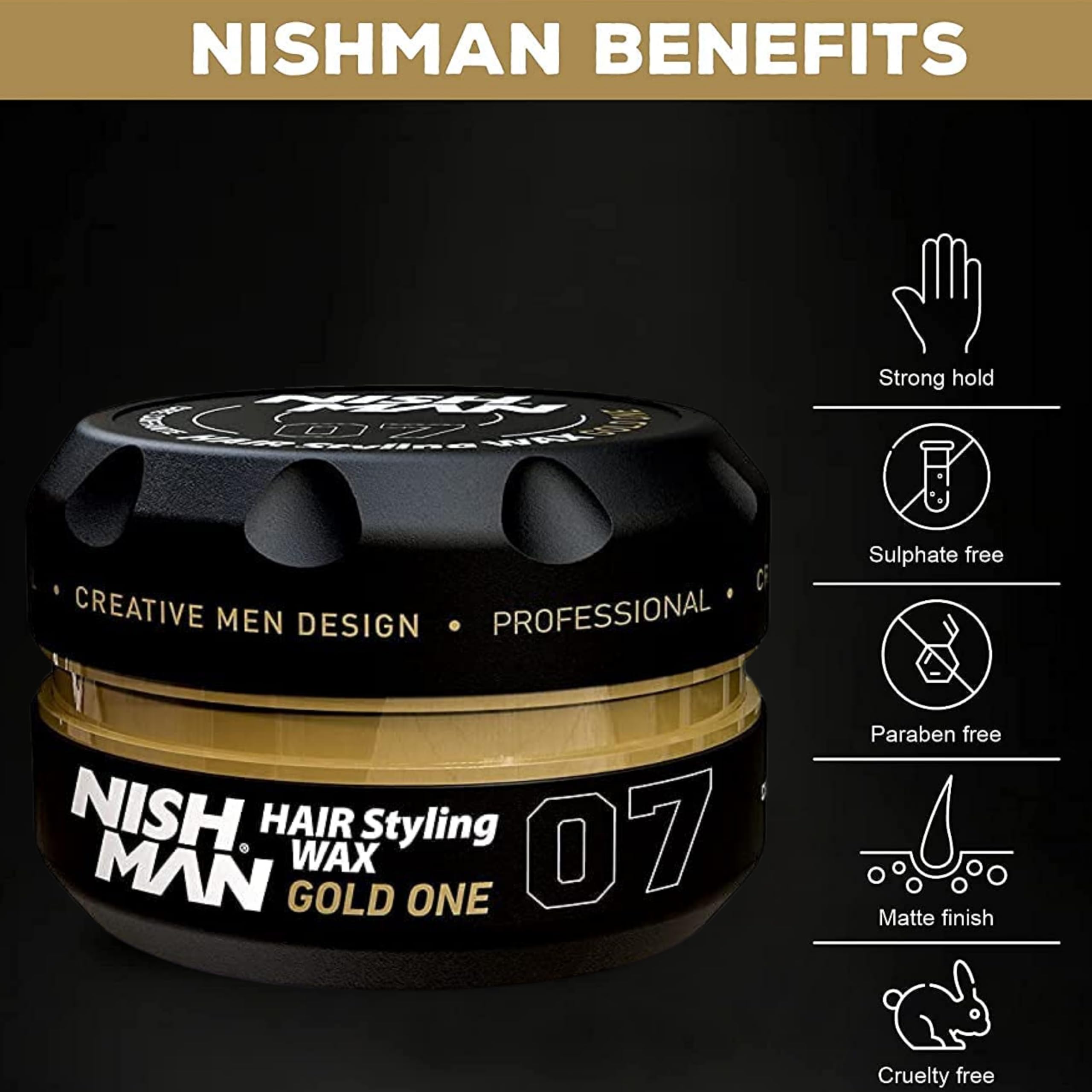 NISHMAN Hair Styling Wax – Professional Hair Styling & Strong Hold, 150 ml - Image 8