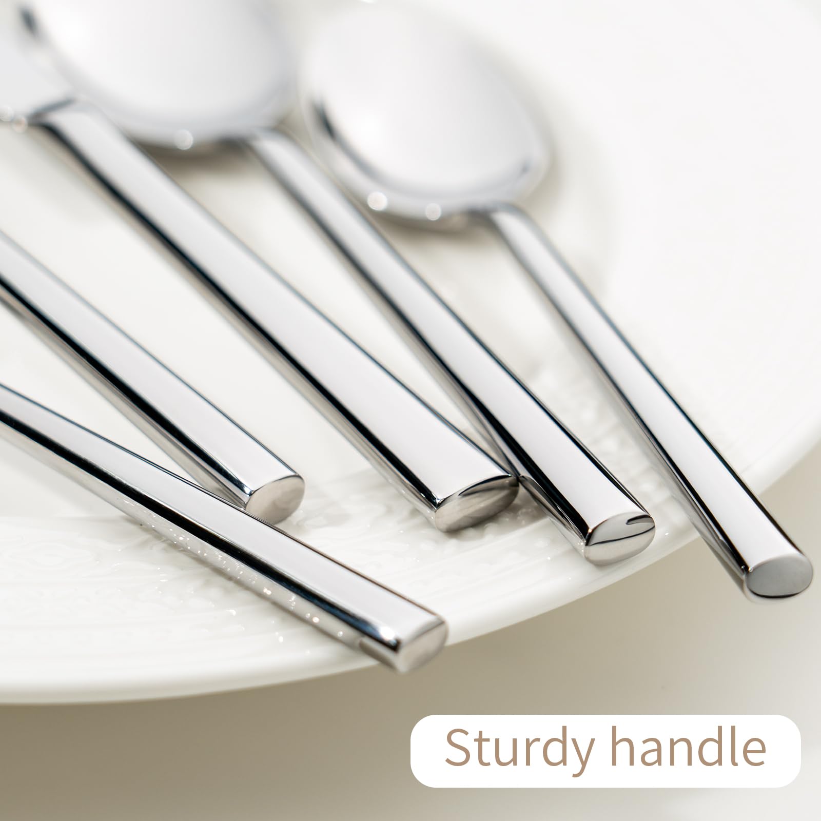 20-Piece Stainless Steel Flatware Set – Modern Silverware Set for 4 - Image 8