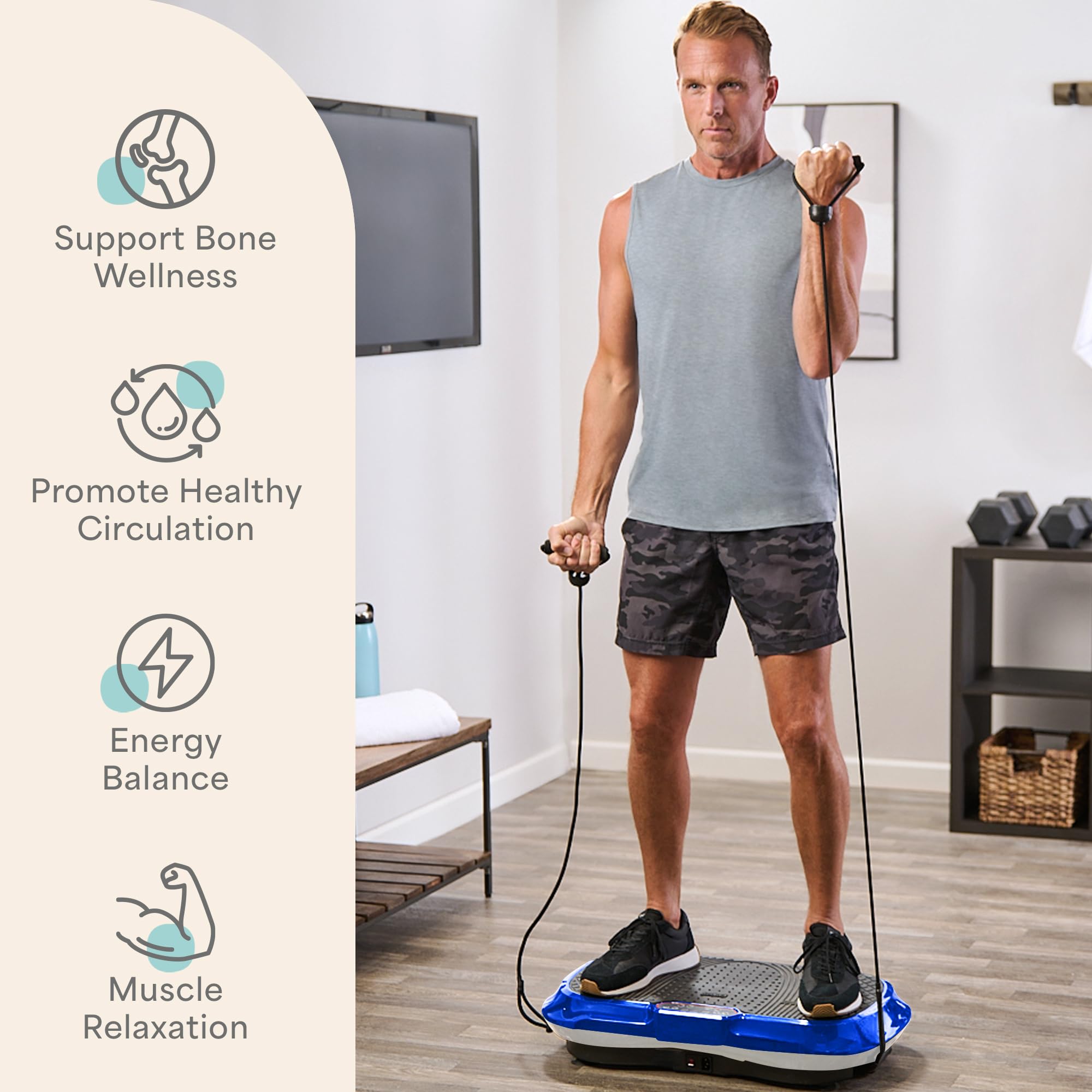 LifePro Waver Vibration Plate Exercise Machine – Full Body Workout Platform with Resistance Bands - Image 8