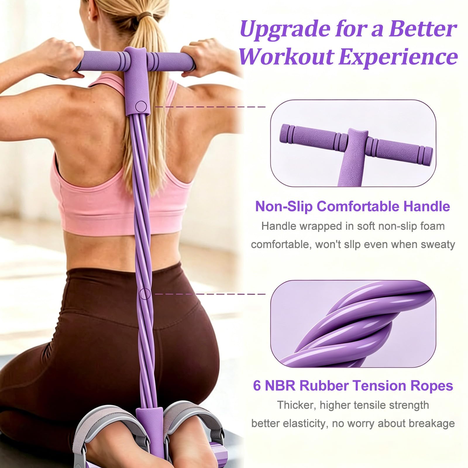 Adjustable Resistance Bands with Handles – Portable Full Body Workout Exercise Set - Image 5