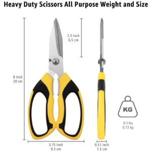 8-Inch Heavy-Duty Utility Scissors – Stainless Steel Serrated Multipurpose Shears - Image 6