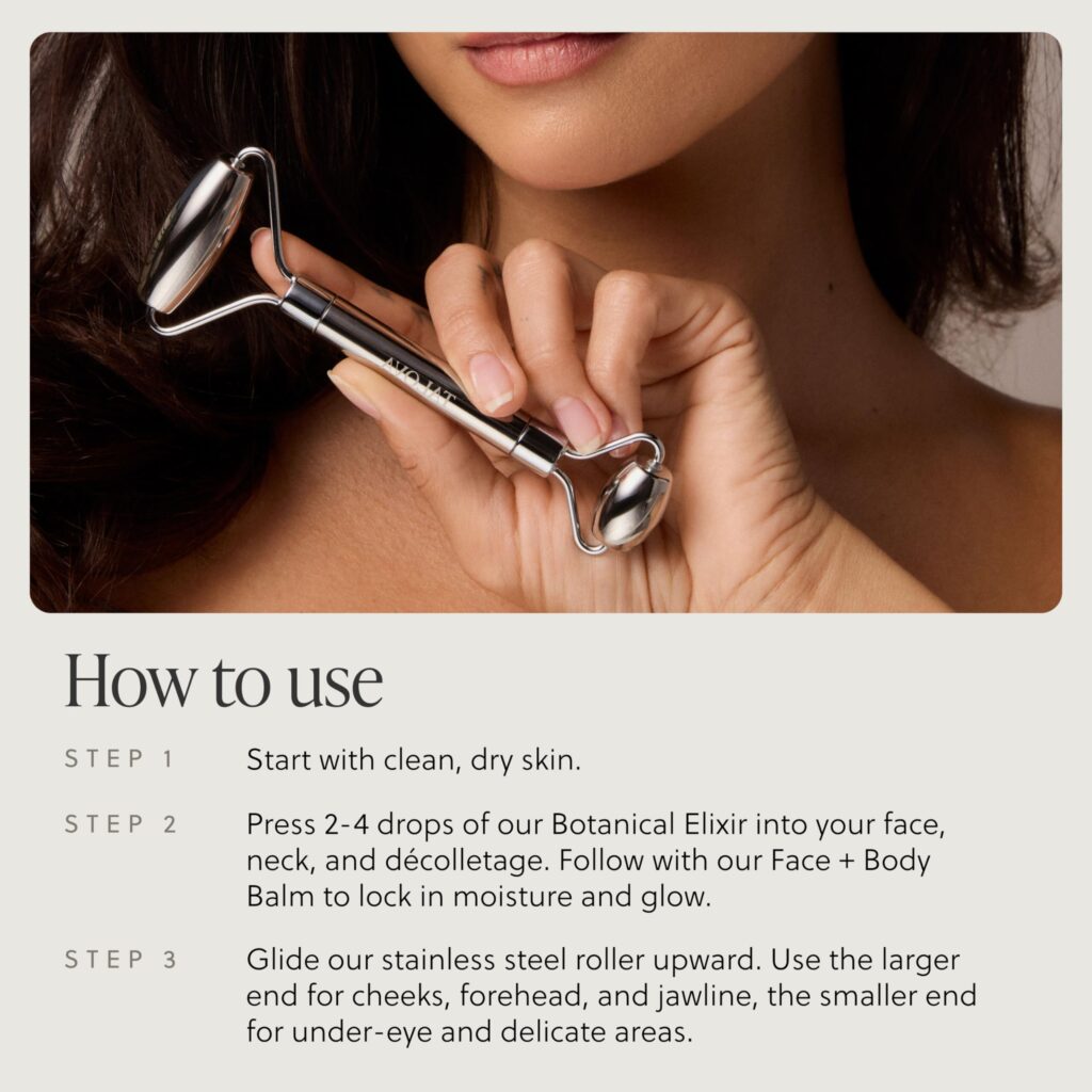 TALOVA 304 Stainless Steel Facial Ice Roller – Cold Therapy Face & Under-Eye Massage Tool