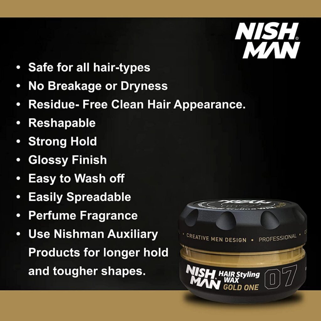 NISHMAN Hair Styling Wax – Professional Hair Styling & Strong Hold, 150 ml