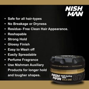 NISHMAN Hair Styling Wax – Professional Hair Styling & Strong Hold, 150 ml - Image 7
