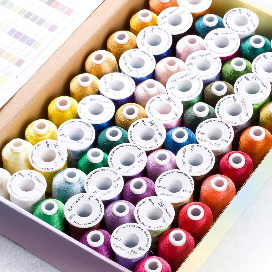 Simthread 63 Colors Polyester Embroidery Machine Thread Kit – 40 Weight, 550 Yards - Image 3
