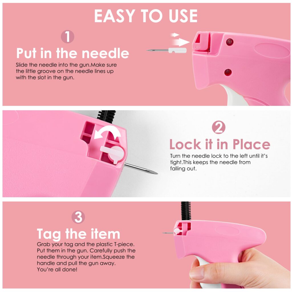 Stitch Gun for Clothes – Handheld Quick Clothing Repair Tool with 6 Needles & 2000 Fasteners