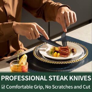 24-Piece Black Silverware Set with Steak Knives – Stainless Steel Flatware Set for 4 - Image 4