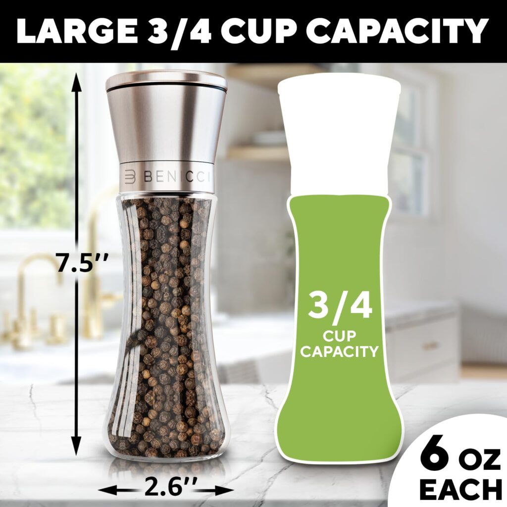 Premium Stainless Steel Pepper Grinder – Adjustable Manual Salt & Pepper Mill for Kitchen & Dining