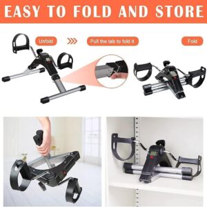 TABEKE Under Desk Pedal Exerciser – Foldable Mini Exercise Bike for Arm & Leg Workout with LCD Display - Image 3
