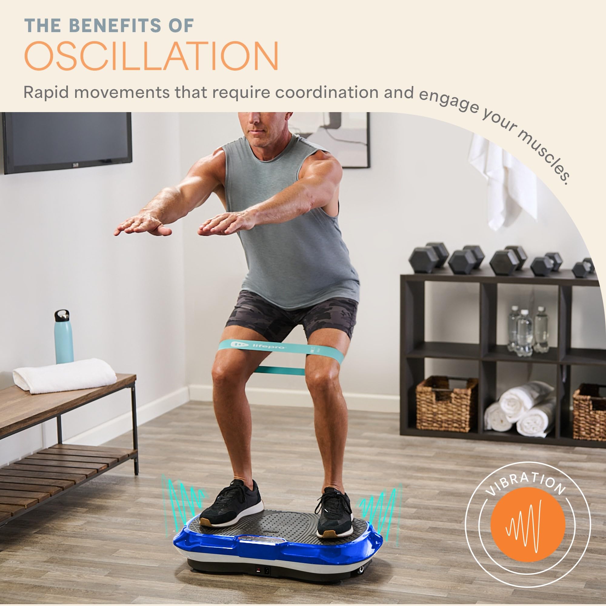 LifePro Waver Vibration Plate Exercise Machine – Full Body Workout Platform with Resistance Bands - Image 5