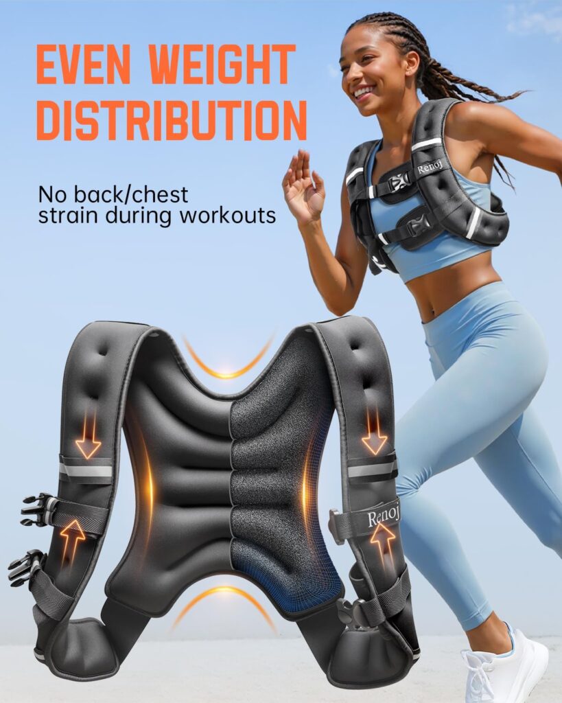Renoj Weighted Vest for Men & Women – Fitness Training Vest for Walking, Running & Workouts