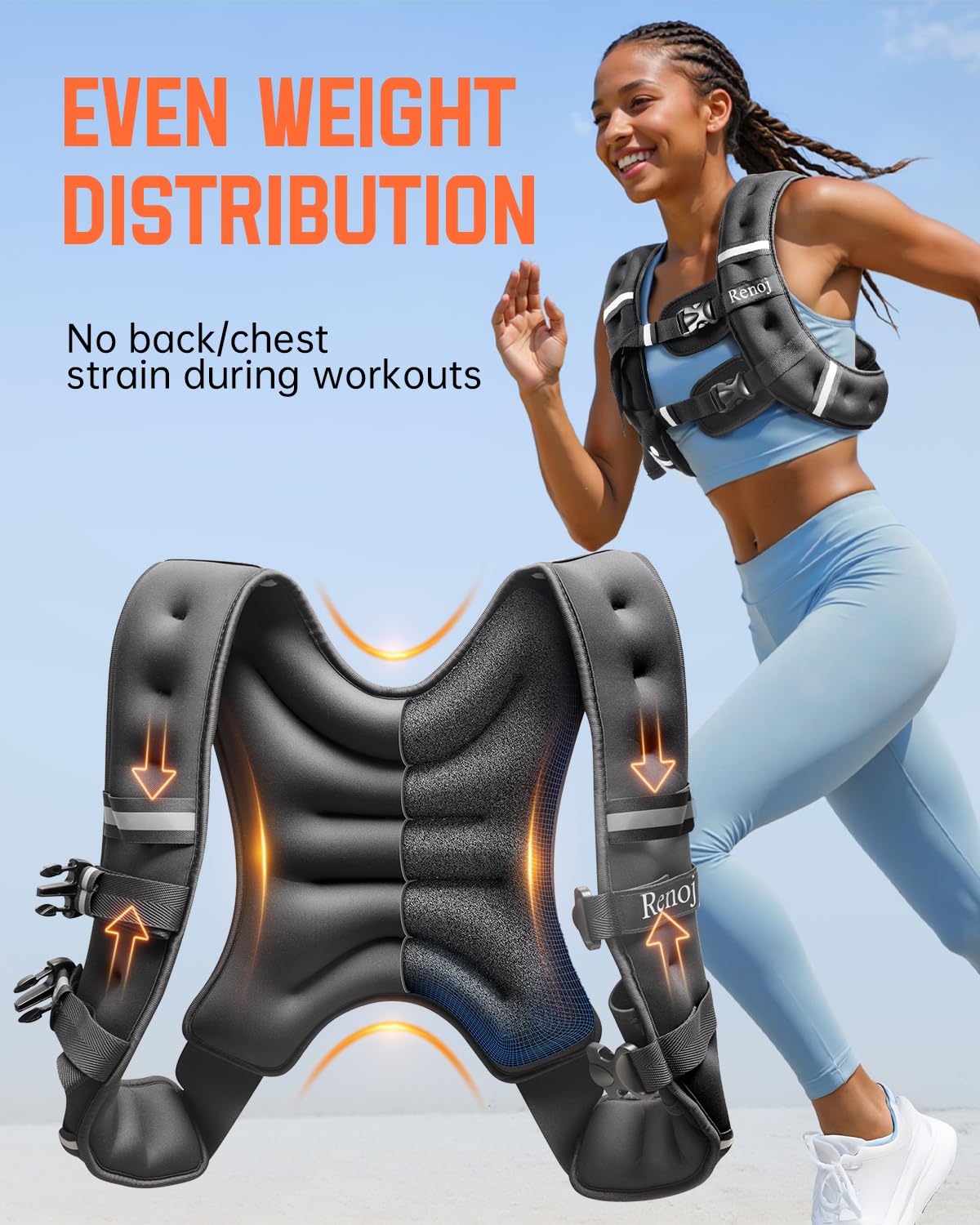 Renoj Weighted Vest for Men & Women – Fitness Training Vest for Walking, Running & Workouts - Image 5