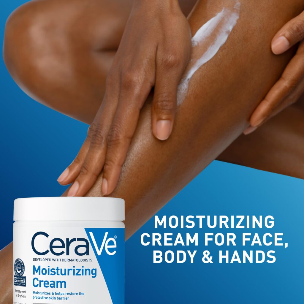 CeraVe Moisturizing Cream for Face & Body – 19 oz, Hydrating Cream with Ceramides & Hyaluronic Acid