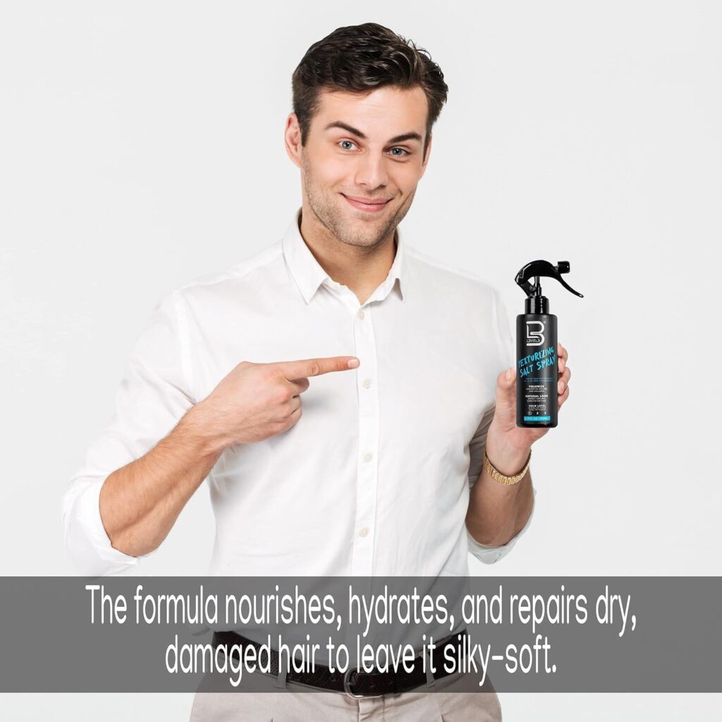 L3VEL3 Sea Salt Texturizing Spray – Volumizing Hair Spray with Light Hold, 8.45 fl oz
