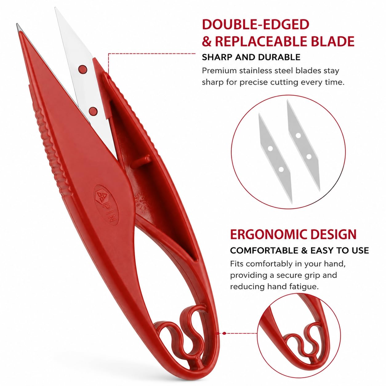 SINGER Pinking Shears, 8.5-Inch Stainless Steel Scissors, White - Image 2