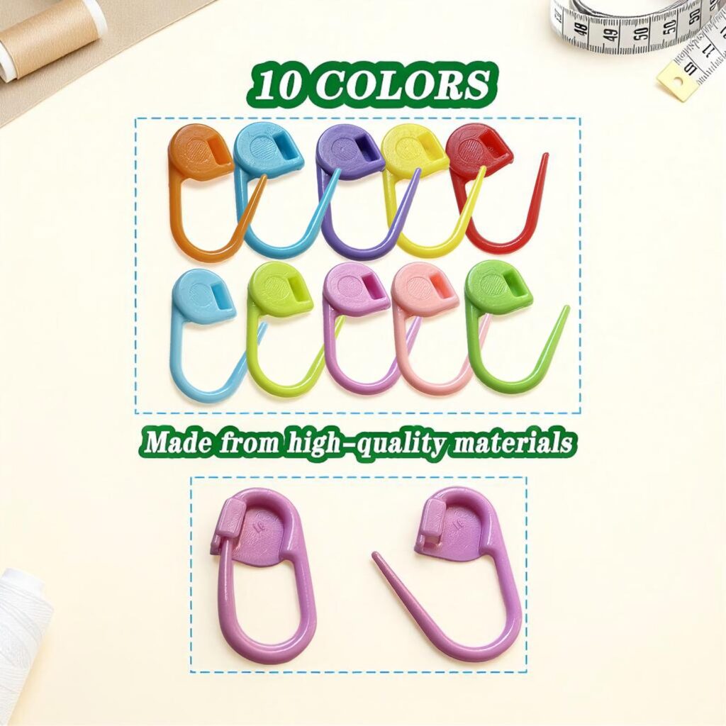 Meikeer 150PCS Locking Stitch Markers with Storage Box – 10 Colors