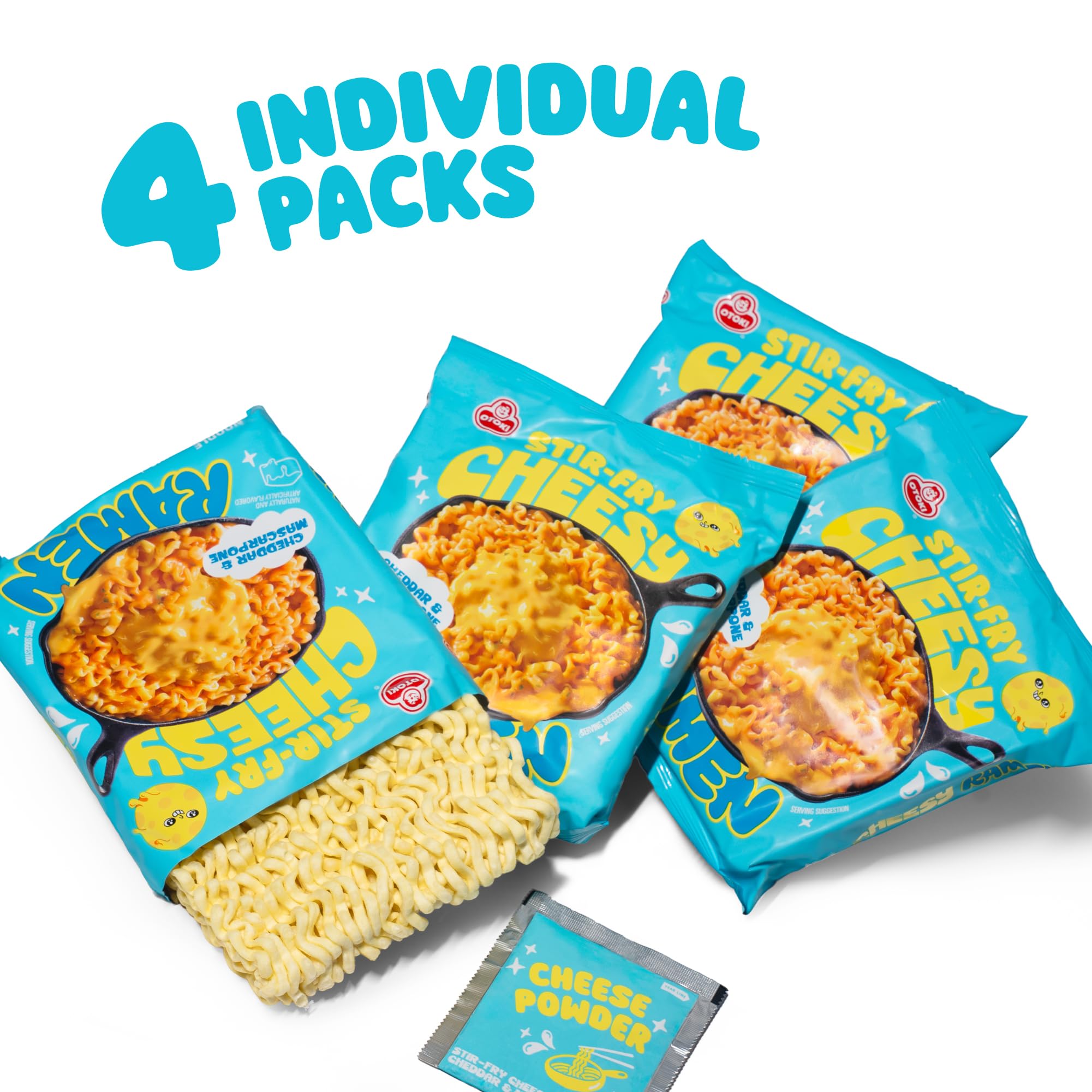 OTOKI Cheesy Ramen Cheddar & Mascarpone – Korean Stir-Fry Noodles, 3.88 oz (4-Pack) - Image 4