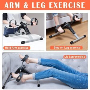 TABEKE Under Desk Pedal Exerciser – Foldable Mini Exercise Bike for Arm & Leg Workout with LCD Display - Image 4