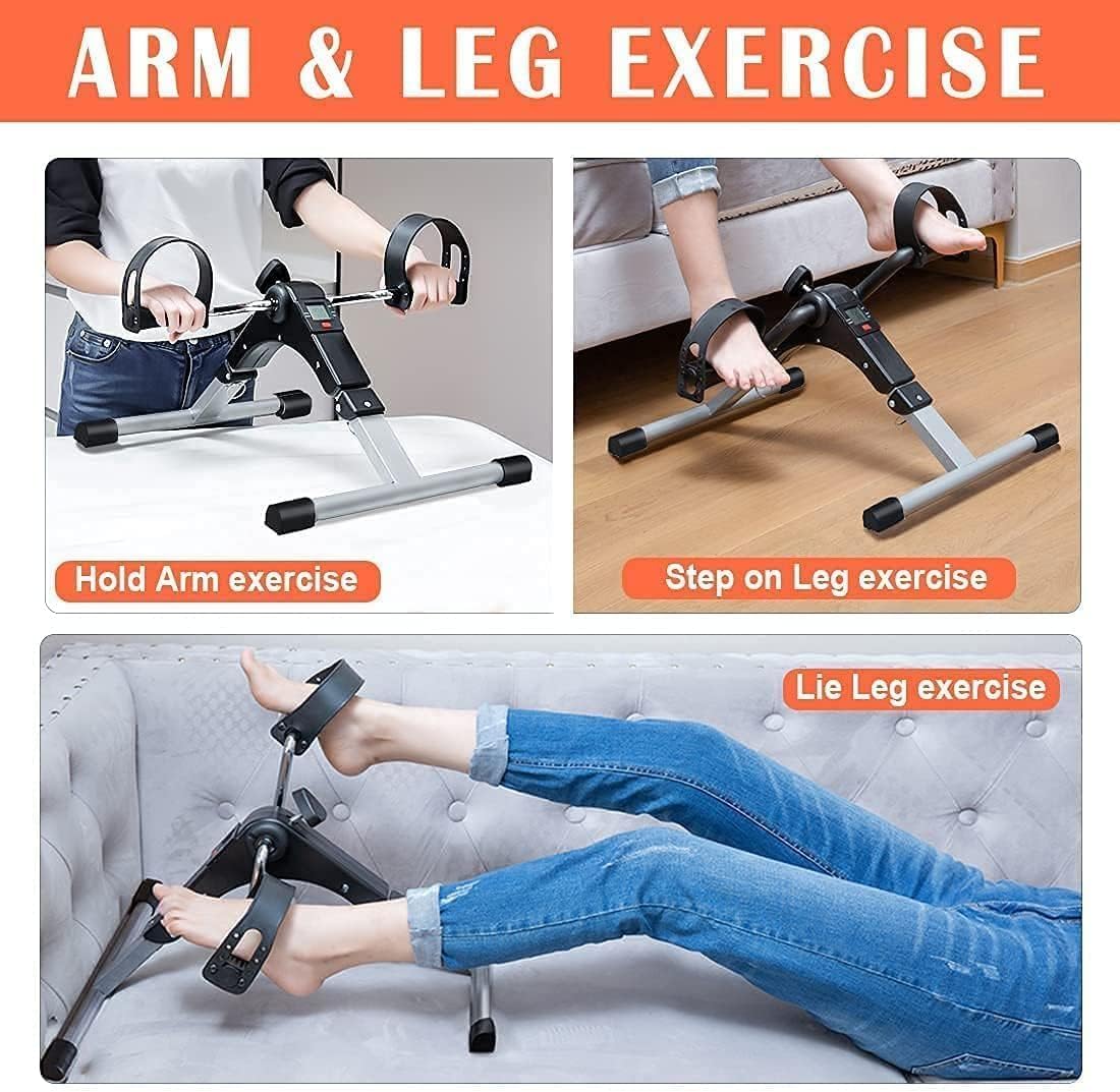 TABEKE Under Desk Pedal Exerciser – Foldable Mini Exercise Bike for Arm & Leg Workout with LCD Display - Image 4