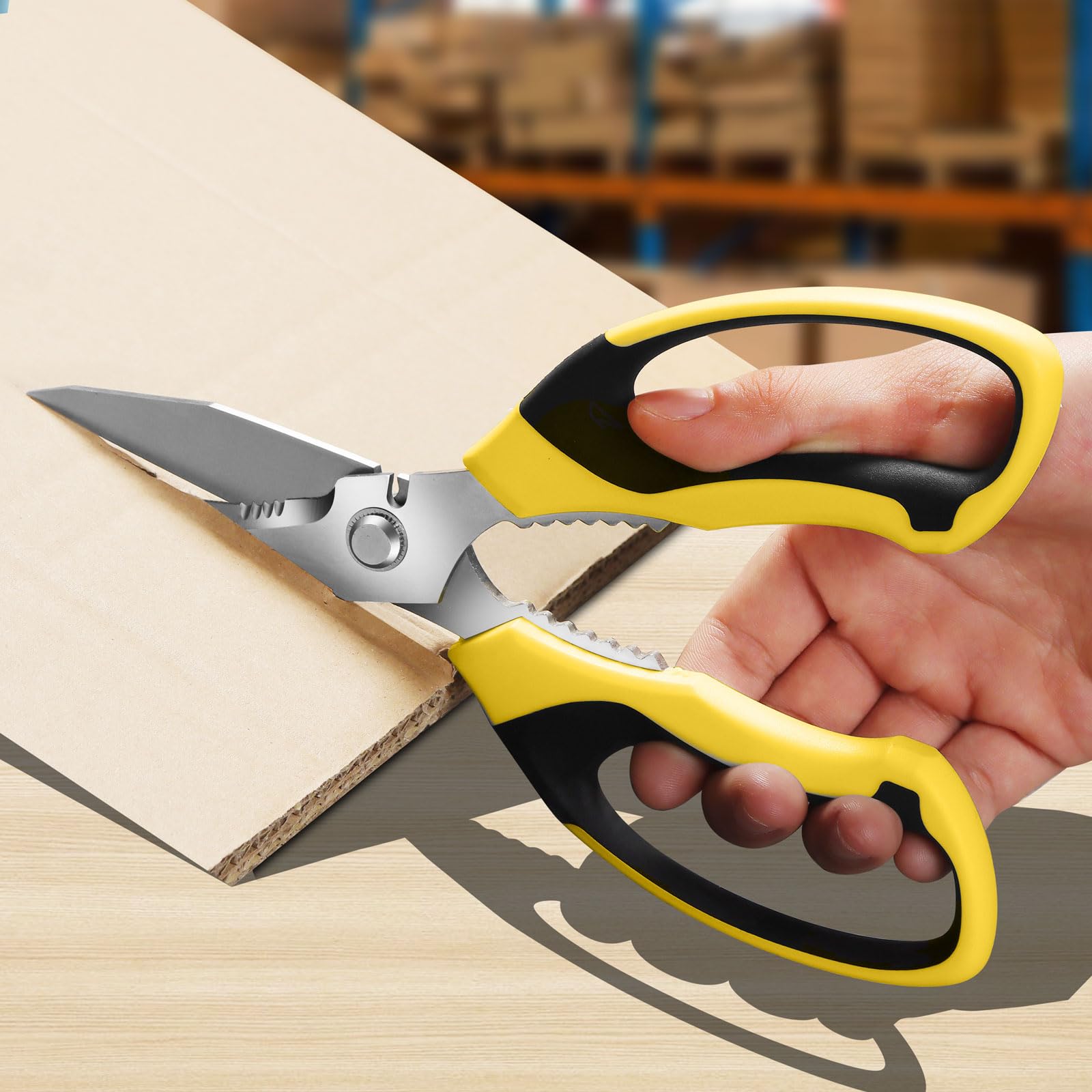 8-Inch Heavy-Duty Utility Scissors – Stainless Steel Serrated Multipurpose Shears - Image 3