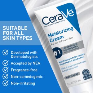 CeraVe Moisturizing Cream for Face & Body – 19 oz, Hydrating Cream with Ceramides & Hyaluronic Acid - Image 7