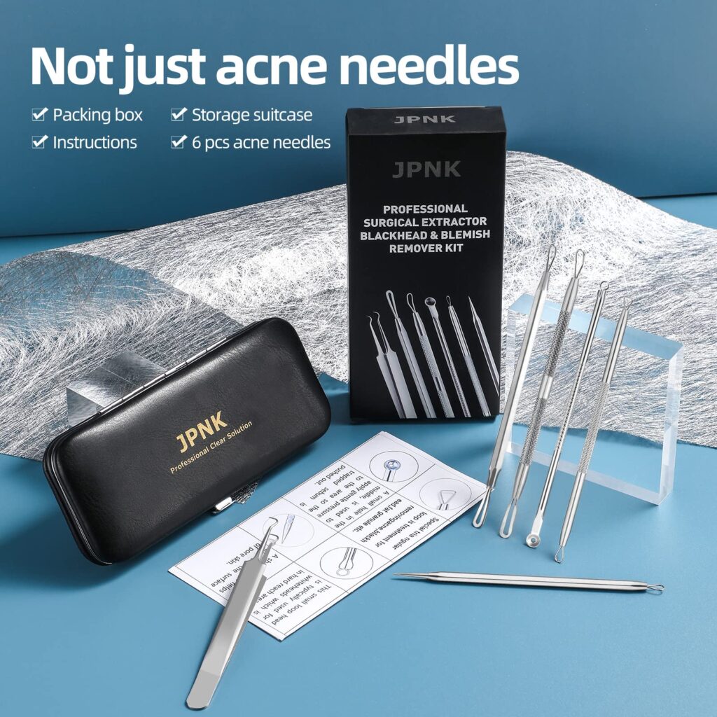 JPNK 6-Piece Blackhead & Comedone Extractor Kit with Storage Case