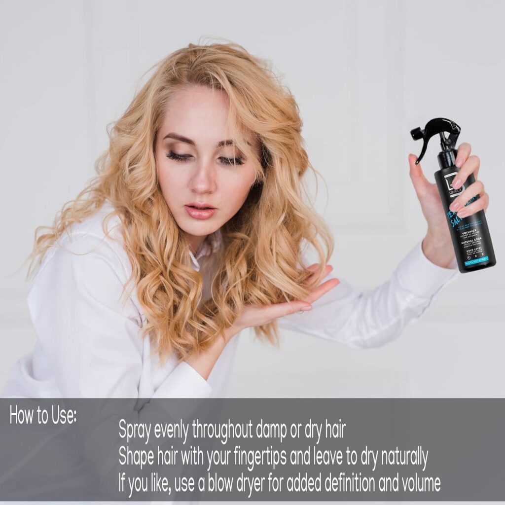 L3VEL3 Sea Salt Texturizing Spray – Volumizing Hair Spray with Light Hold, 8.45 fl oz